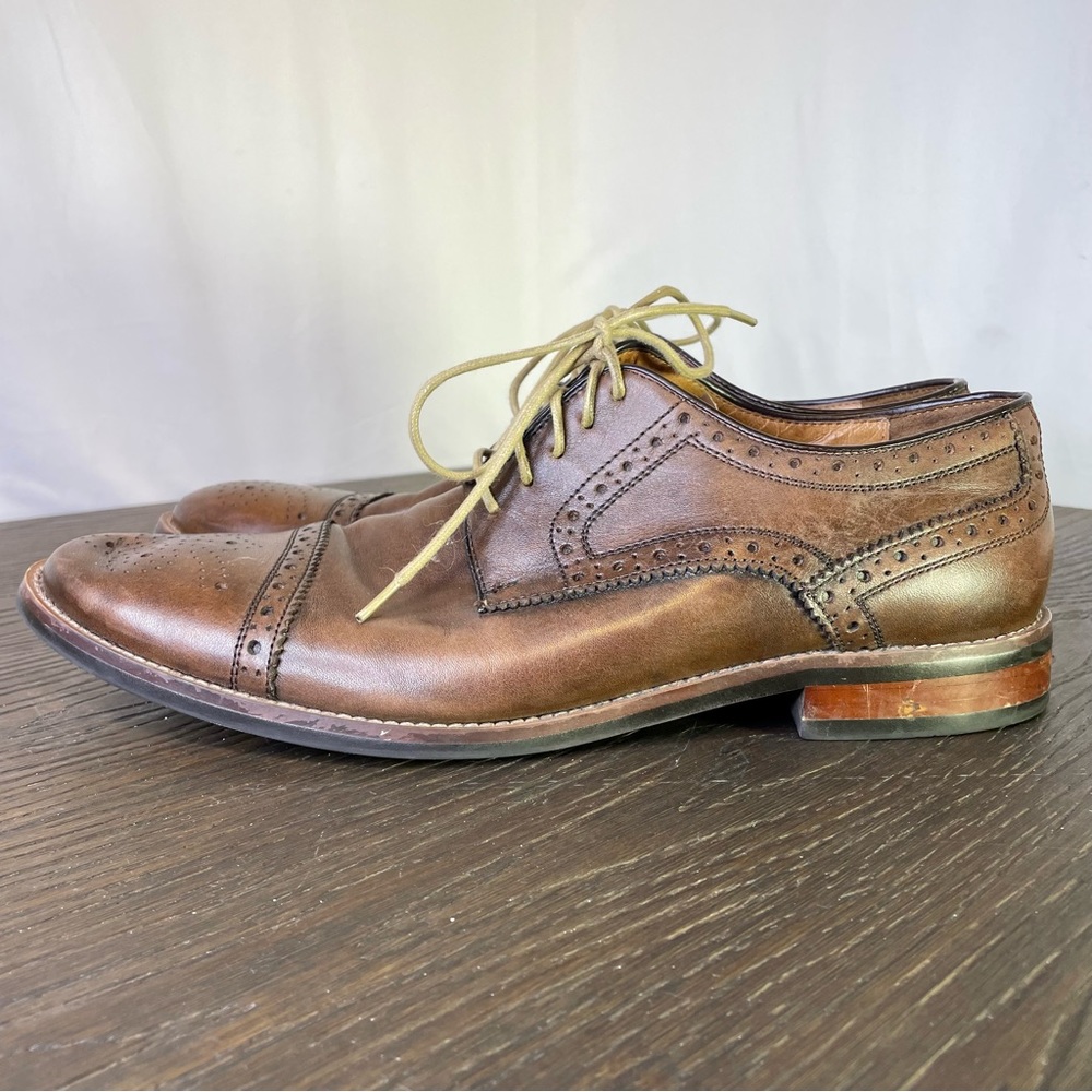 Gordon Rush Whitaker 10.5 Brogue Leather Dress Shoes Laces Brown 104650